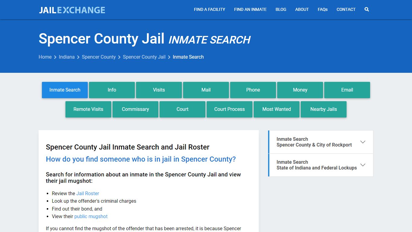 Inmate Search: Roster & Mugshots - Spencer County Jail, IN - Jail Exchange